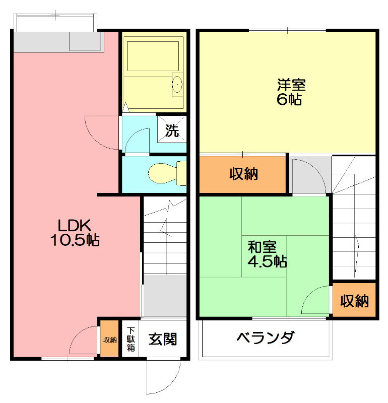 シーサイド川瀬B 1号室 間取り