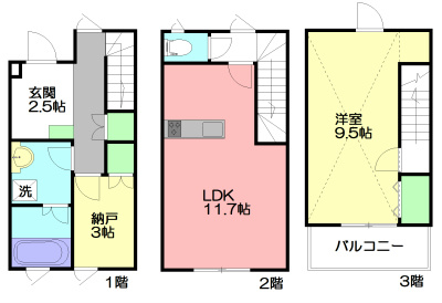 Earth terrace（アーステラス)  F号室 間取り
