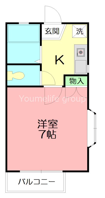 ステラハイツ D号室 間取り