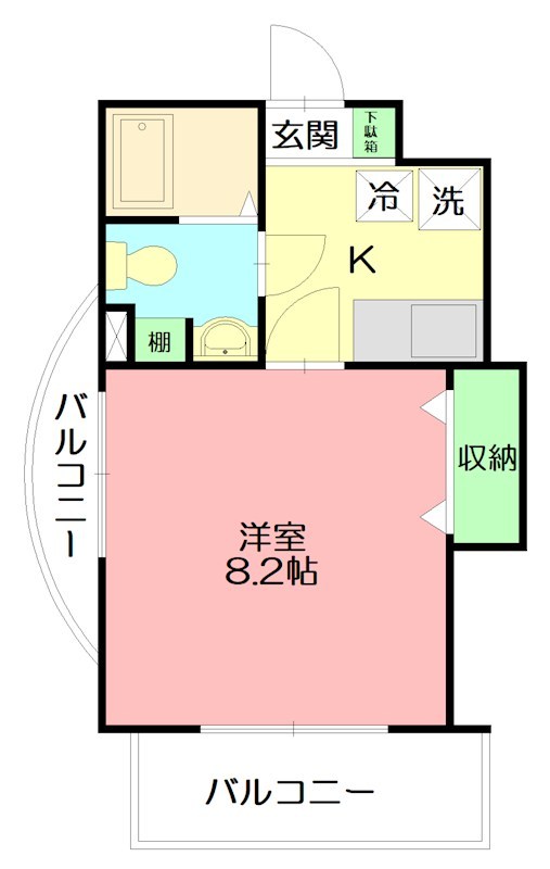 エクセル東海 105号室 間取り