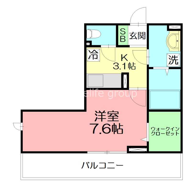 フレシア鵠沼海岸 203号室 間取り