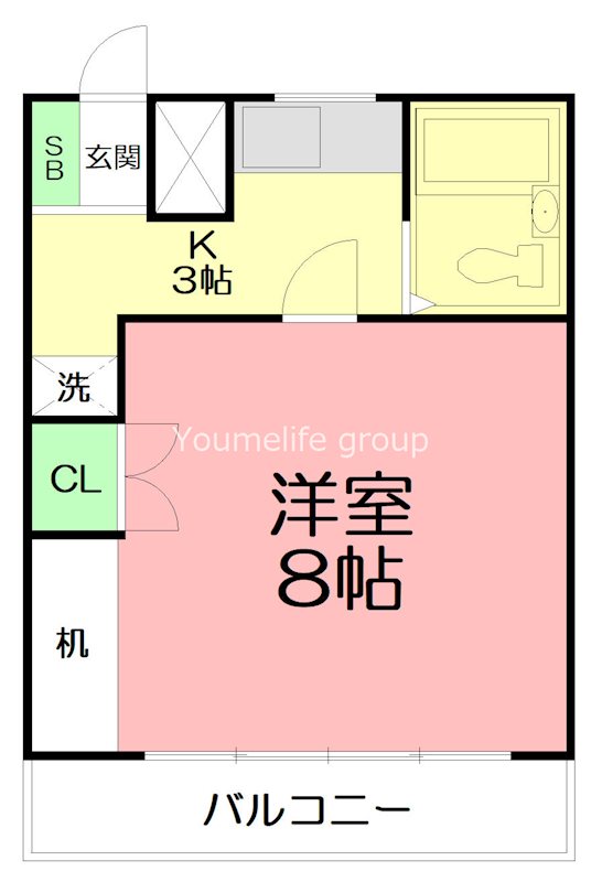 カサブランカハイツ 103号室 間取り