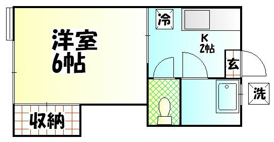 今井ハイツB棟 202号室 間取り