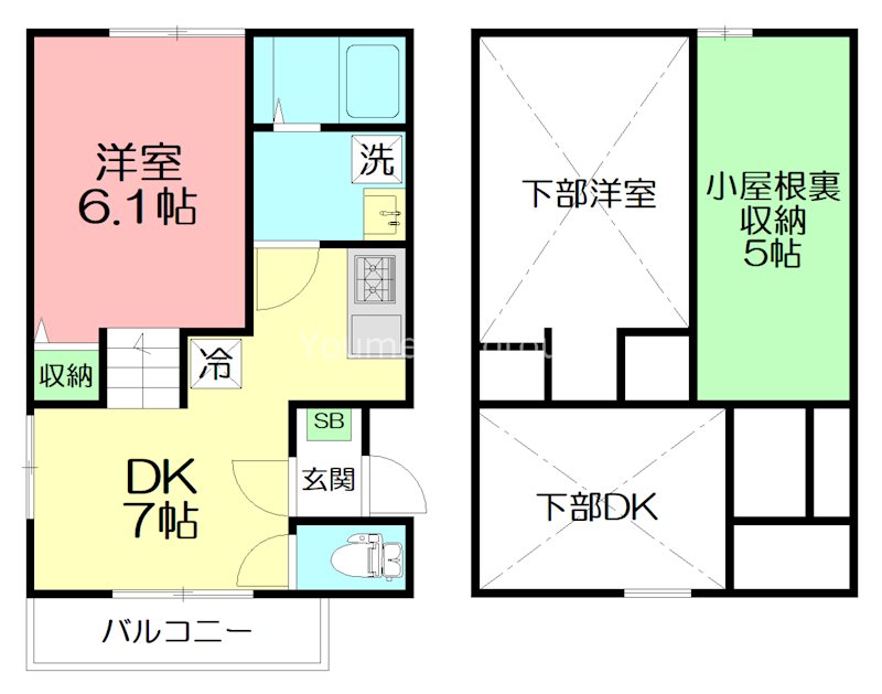 lifeship C C21号室 間取り