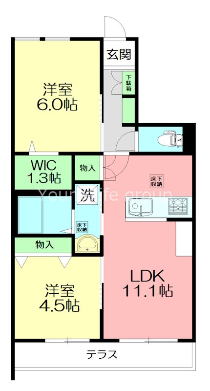 Ｃｌａｉｒ　湘南　Ｗｅｓｔ 102号室 間取り