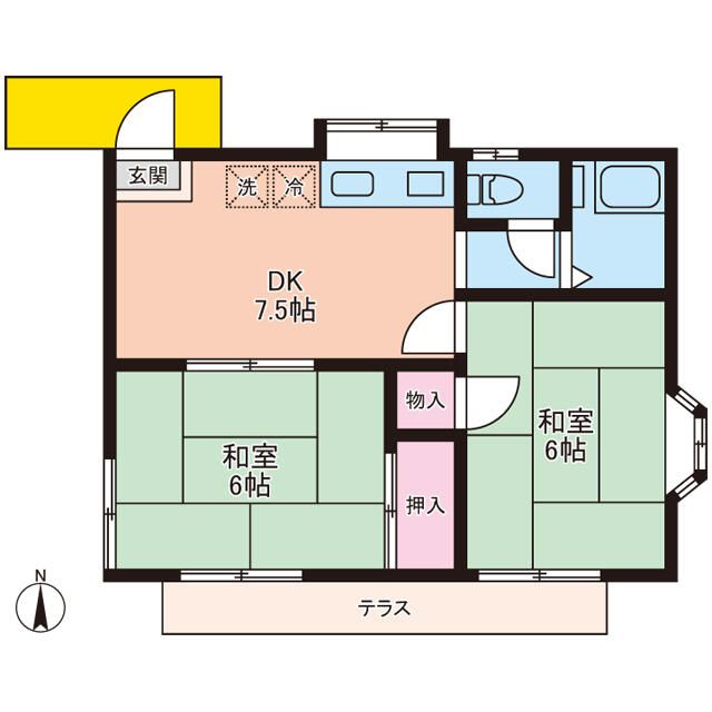 本郷台ガーデンハイツB棟 201号室 間取り