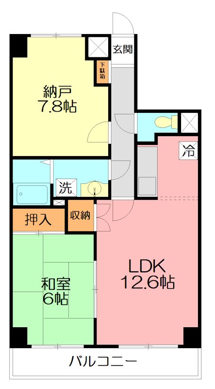 シャルマンエル 102号室 間取り