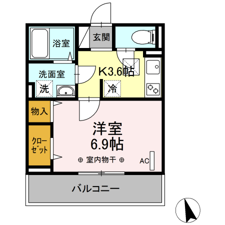 フレシア鵠沼海岸 102号室 間取り