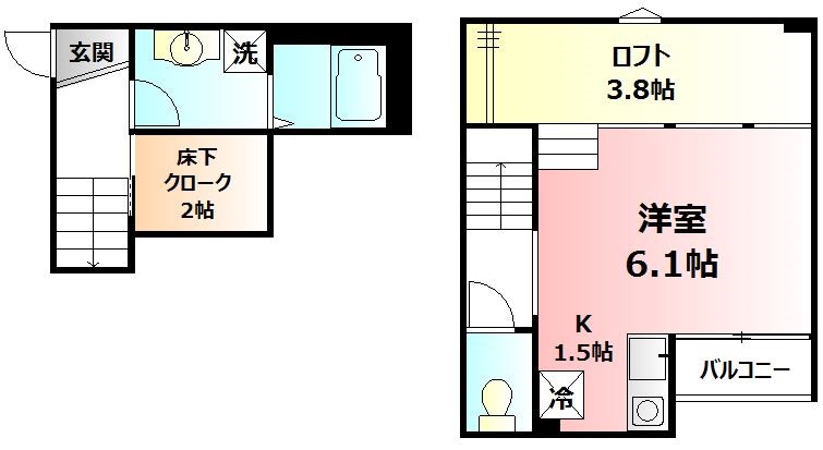 ビターマカロン 203号室 間取り