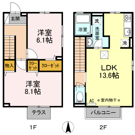 ロイヤルテラス萩原 101号室 間取り