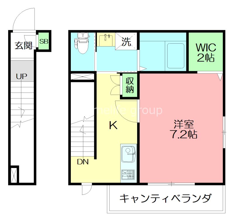 メルベーユ本郷台 202号室 間取り