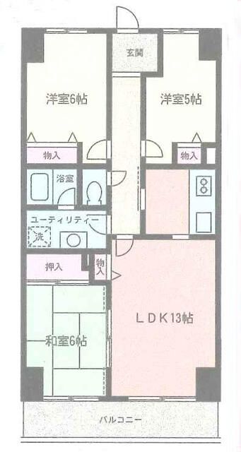 クゲヌマファースト 704号室 間取り