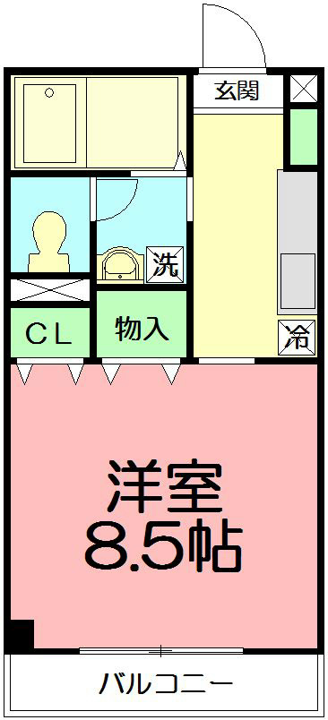 シュクレ大船 211号室 間取り