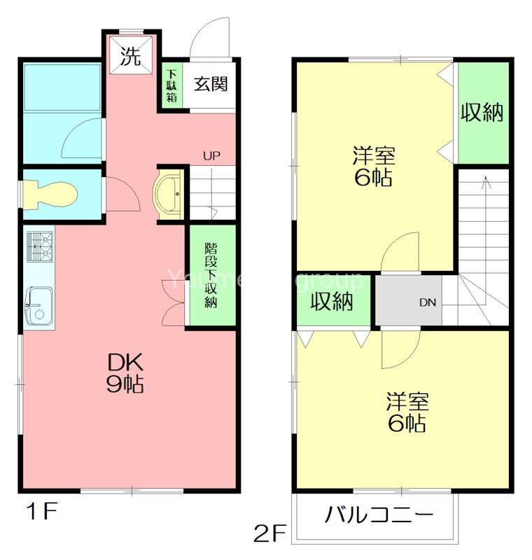 スカイハイム B号室 間取り
