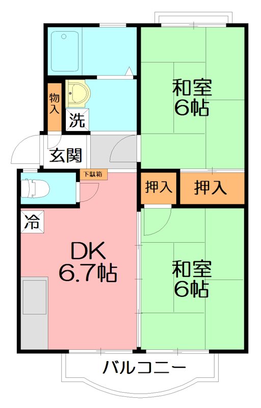 ウインディア松が岡 202号室 間取り