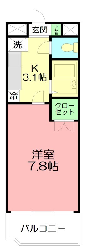 プレーヌデュラン 102号室 間取り