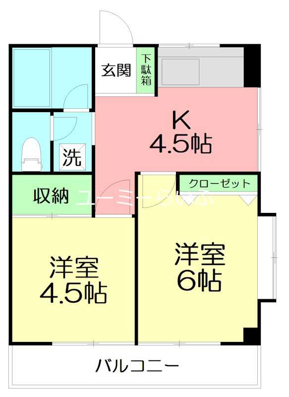 ローズマンション湘南 301号室 間取り
