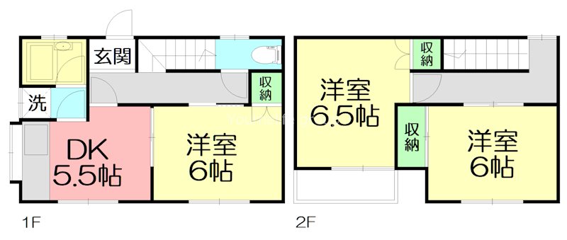 日比野ハイツ1B 2号室 間取り