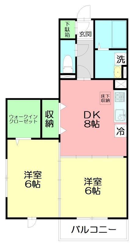 リリーベル 106号室 間取り