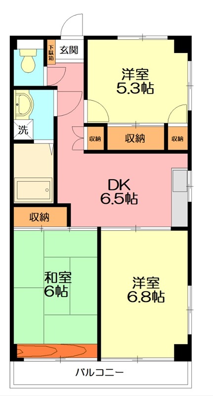 サニーコート 201号室 間取り