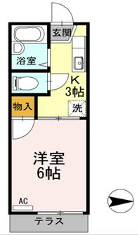 サンファミールSY 102号室 間取り