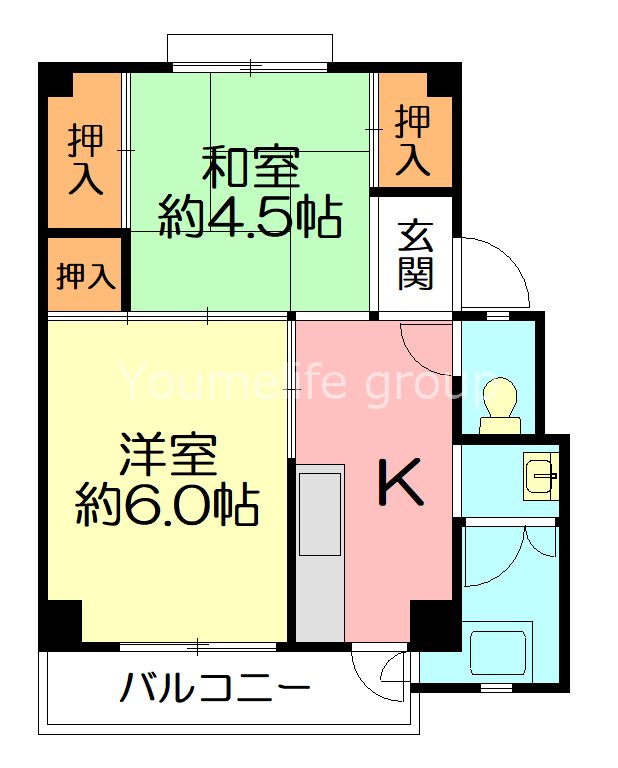 ビレッジハウス愛川2号棟  207号室 間取り