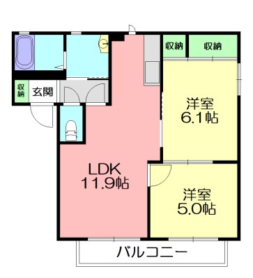 キャロットハウスⅡ 102号室 間取り