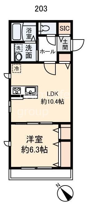 ウィスティリア湘南 203号室 間取り