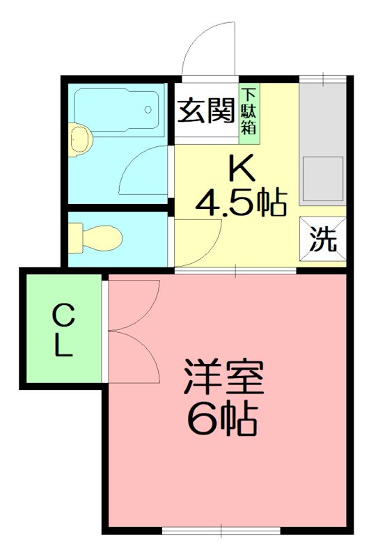 コーポゆり 102号室 間取り