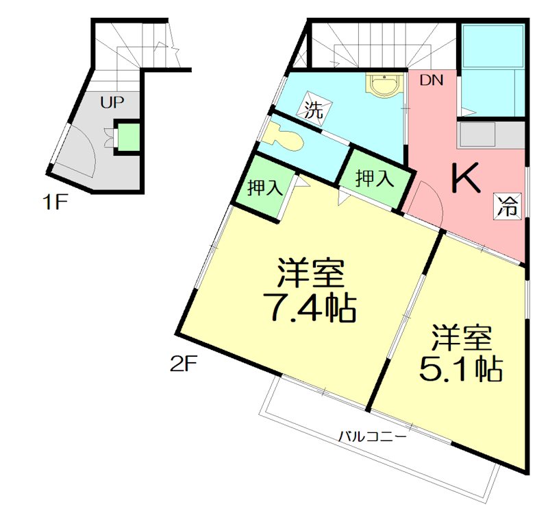 平井アパート 2号室 間取り
