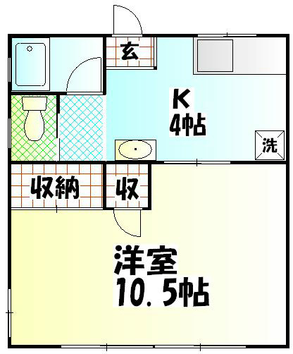 朝日ハイツ 202号室 間取り