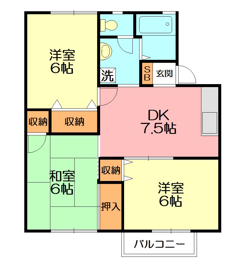 ハイツシャトレーⅠ 202号室 間取り