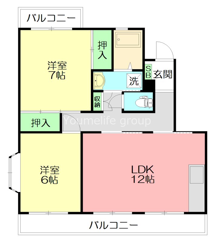 第3寿ハイツ 401号室 間取り