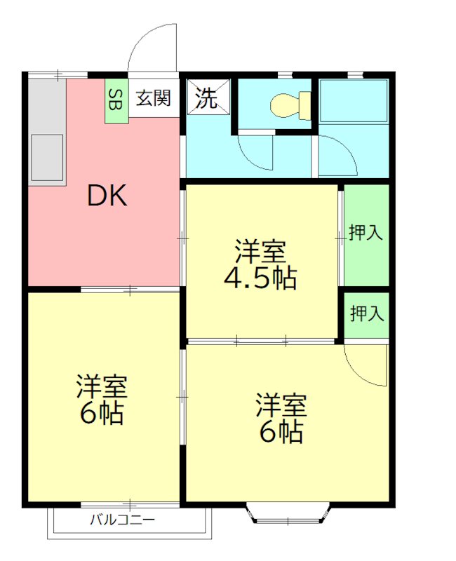 F.Fハイツ 102号室 間取り