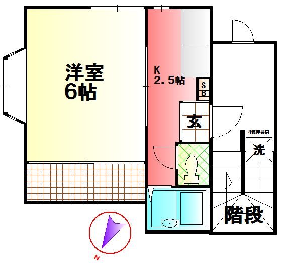 ＭＵハイム陽輪台 201号室 間取り