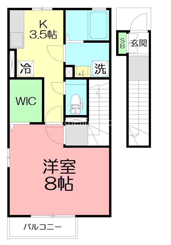 ボンヌールアビタシオン 203号室 間取り
