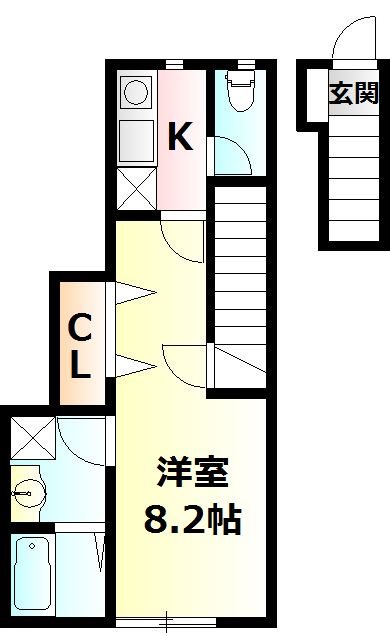 クラウンハイツ　Ⅰ 202号室 間取り