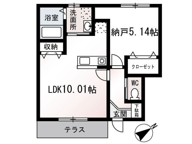 リリス鵠沼 102号室 間取り