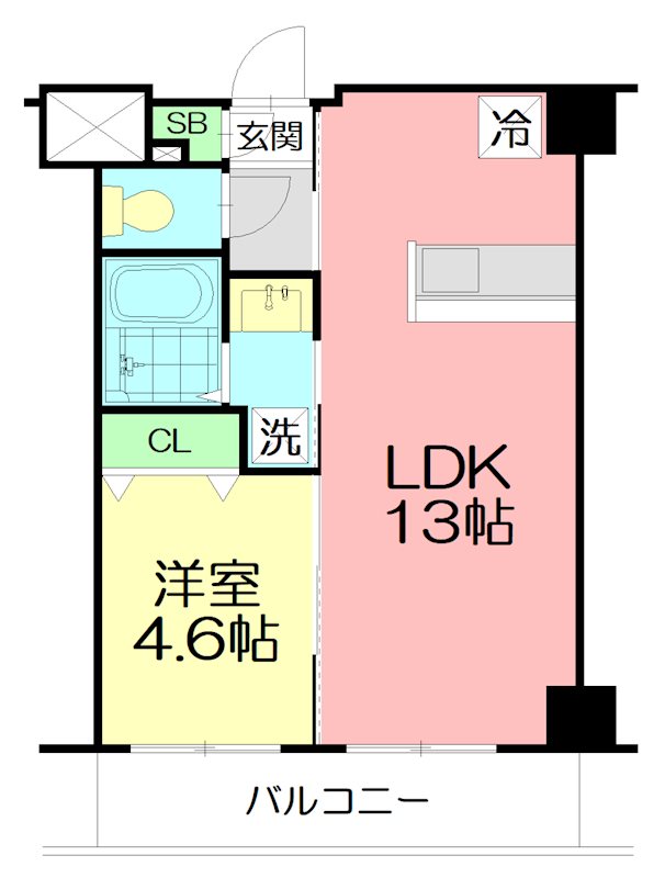 エクラン八芳 406号室 間取り