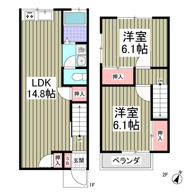 大磯ハイツＢ棟 3号室 間取り