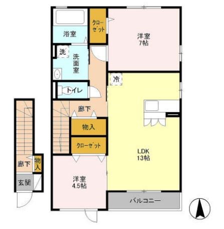 ティフベリー 202号室 間取り