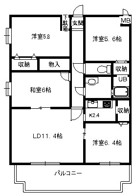 ディアコート 101号室 間取り