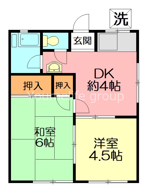 寿ハイツ 202号室 間取り