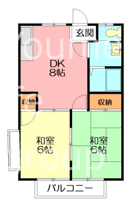 兎河原ハイツ 203号室 間取り