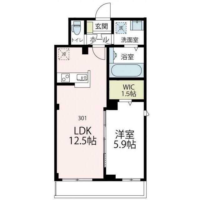 コーポ安岡Ⅱ 301号室 間取り