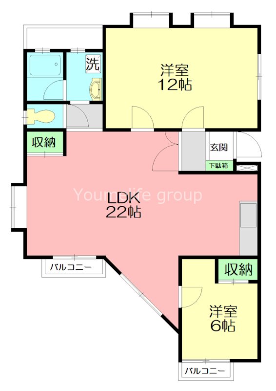 ノーブルマンション山王塚 202号室 間取り