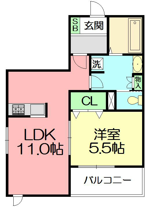 Southern wind　(サザンウィンドウ) 303号室 間取り