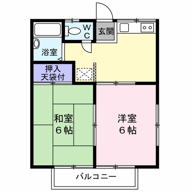 ハイツ野村 201号室 間取り
