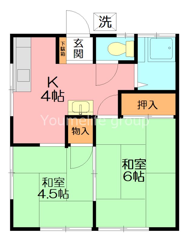 皆木荘 201号室 間取り