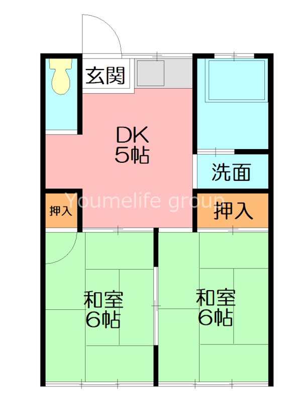 瀧本荘 F号室 間取り